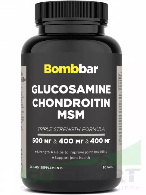 Глюкозамин хондроитин BombBar Glucosamine Chondroitin MSM 90 таблеток