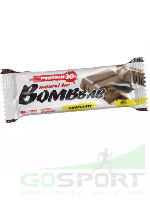 Протеиновый батончик BombBar Protein Bar 60 г, Двойной шоколад