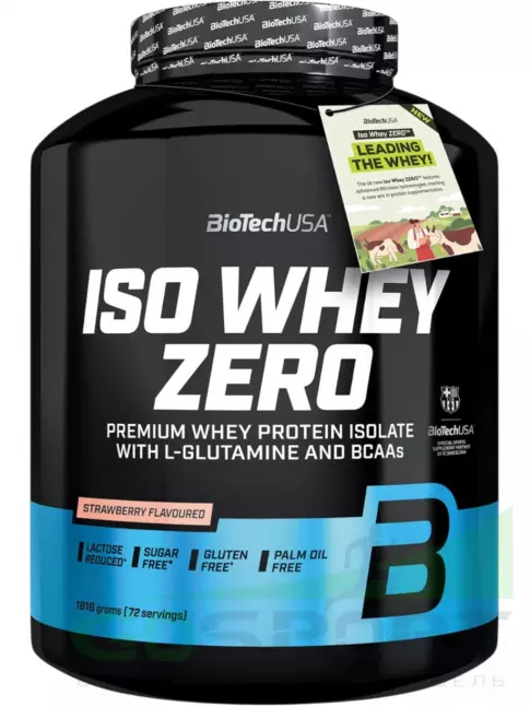 Изолят протеина BioTechUSA Iso Whey Zero 1816 г, Клубника