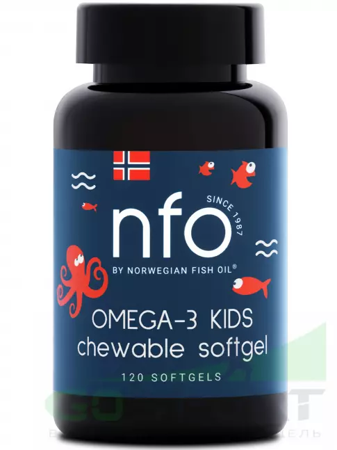 Омега-3 NFO Omega-3 Kids 800 mg 120 жевательных капсул, Тутти-фрутти