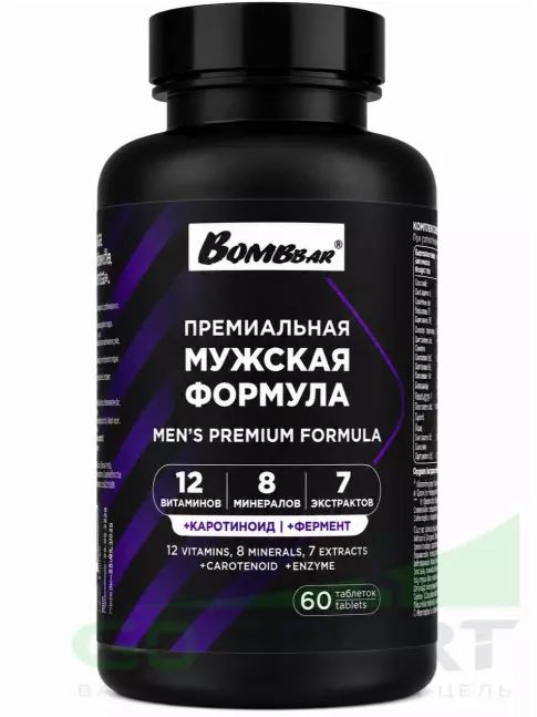Витамины для мужчин BombBar Мужская формула 60 таблеток Витамины для мужчин BombBar Мужская формула 60 таблеток