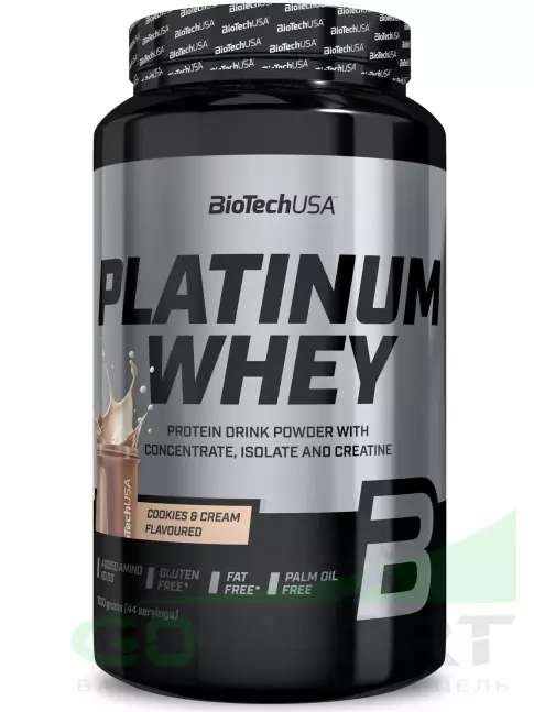 Сывороточный протеин BioTechUSA Platinum Whey 1000 г, Печенье - крем Сывороточный протеин BioTechUSA Platinum Whey 1000 г, Печенье - крем