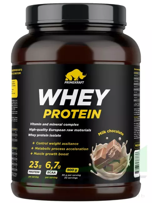Сывороточный протеин PRIMEKRAFT Whey Protein 900 г, Молочный шоколад