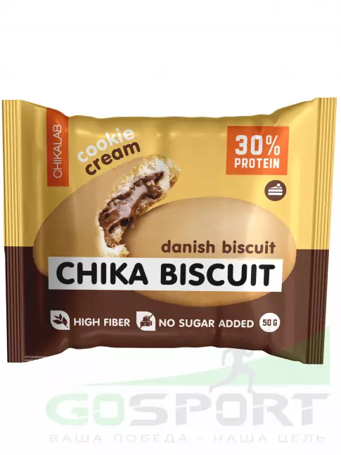 Протеиновый батончик Chikalab Бисквитное печенье Chika Biscuit 50 г, Датский бисквит