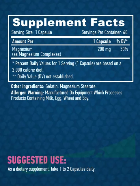  Haya Labs Chelated Magnesium 200 mg 60 капсул