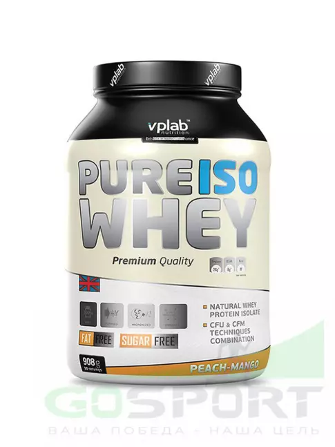  VP Laboratory PURE ISO WHEY 908 гр, Персик-Манго