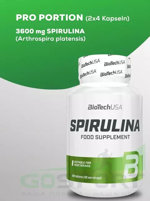 Похудение (снижение веса) BioTechUSA SPIRULINA 100 таблеток