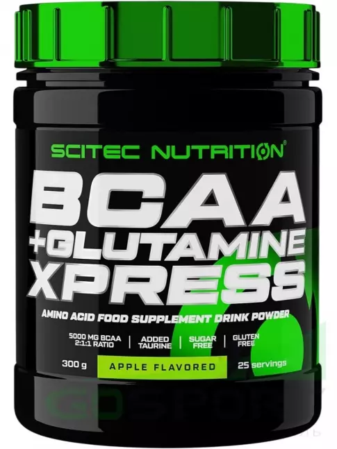 BCAA  + Glutamin Scitec Nutrition BCAA + Glutamine Xpress 300 г, Яблоко