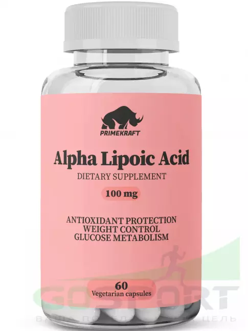 Альфа-липоевая кислота (ALA) PRIMEKRAFT Alpha Lipoic Acid 60 веган капсул