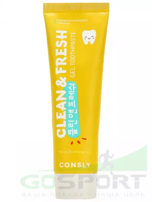 ИМПОРТ CONSLY Clean&Fresh Honey & Lemongrass Strengthening Gel Toothpaste 105 г ИМПОРТ CONSLY Clean&Fresh Honey & Lemongrass Strengthening Gel Toothpaste 105 г