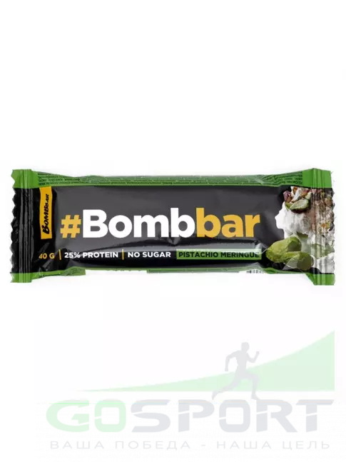 Протеиновый батончик BombBar Батончик в шоколаде без сахара 40 г, Фисташковая меренга