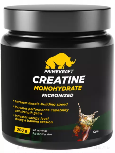 Креатин моногидрат PRIMEKRAFT Creatine Monohydrate 4500 mg 200 г, Кола Креатин моногидрат PRIMEKRAFT Creatine Monohydrate 4500 mg 200 г, Кола