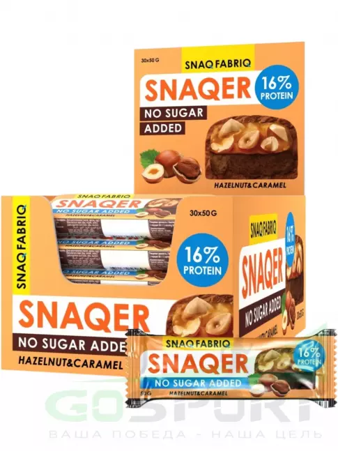 Протеиновый батончик SNAQ FABRIQ Snaqer 30 x 50 г, Фундук-карамель
