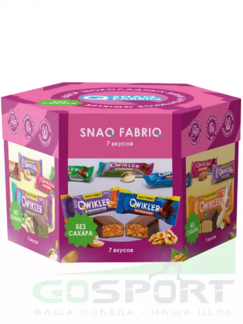Протеиновый батончик SNAQ FABRIQ Подарочный набор батончиков Qwikler "Яркая коллекция" 
