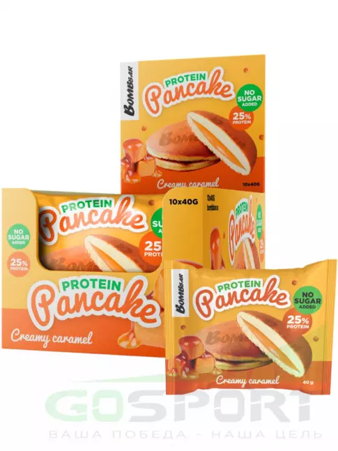 Протеиновый батончик BombBar Панкейк протеиновый 10 x 40 г, Сливочная карамель