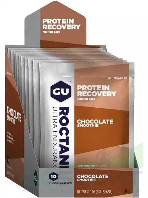 Восстановление GU ENERGY GU RECOVERY DRINK MIX 10 x 62 г, Мягкий шоколад