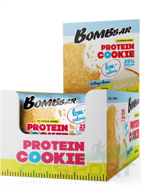 Протеиновый батончик BombBar Protein cookie 40 12 x 40 г, Творожный Протеиновый батончик BombBar Protein cookie 40 12 x 40 г, Творожный