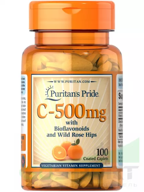 Puritan's Pride Vitamin C-500 mg with Bioflavonoids & Rose Hips 100 таблеток
