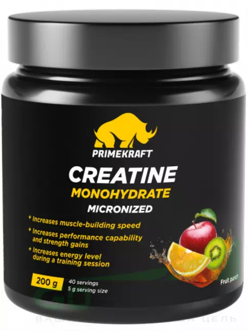 Креатин моногидрат PRIMEKRAFT Creatine Monohydrate 4500 mg 200 г, Фруктовый пунш