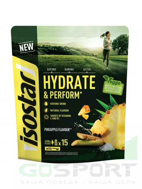 Изотоник ISOSTAR Hydrate and Perform Powder 450 г, Ананас