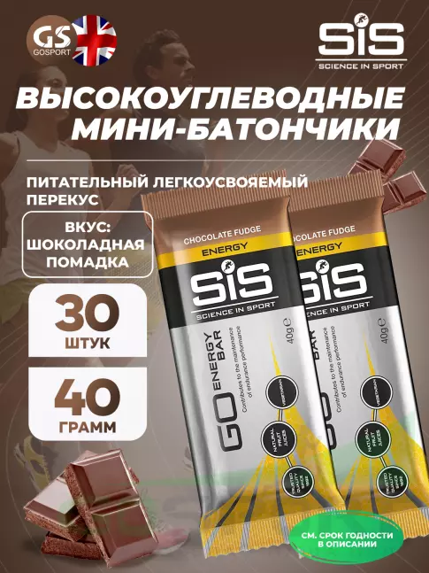 Энергетический батончик SCIENCE IN SPORT (SiS) GO Energy Mini Bar 30 x 40 г, Шоколад