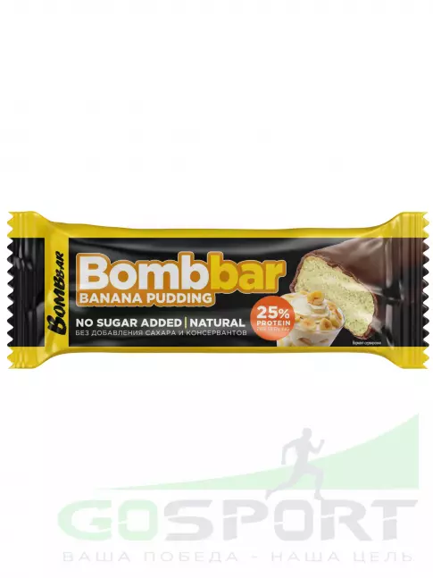 Протеиновый батончик BombBar Батончик в шоколаде без сахара 40 г, Банановый пудинг