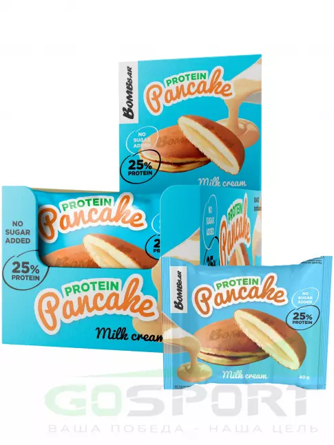 Протеиновый батончик BombBar Панкейк протеиновый 10 x 40 г, Молочный крем