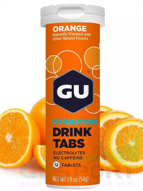 Изотоник GU ENERGY GU HYDRATION DRINK TABS 1 туба, Апельсин