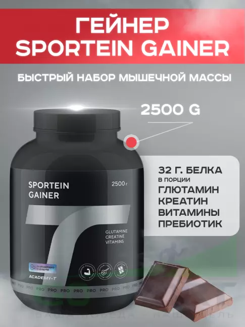 Гейнер Академия-Т Sportein Gainer 2500 г, Шоколад