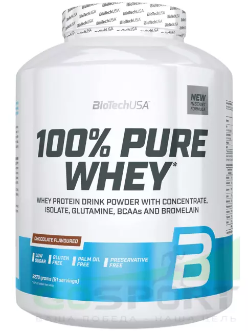Сывороточный протеин BioTechUSA 100% Pure Whey 2270 г, Шоколад