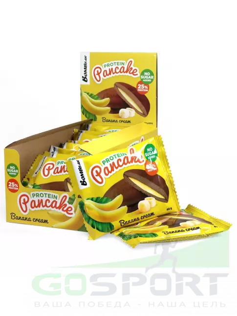 Протеиновый батончик BombBar Панкейк протеиновый 10х40 г, Банановый крем