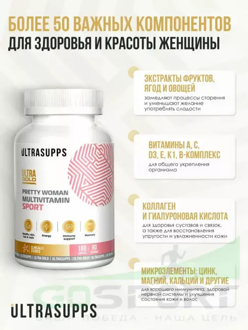 Витамины для женщин UltraSupps Pretty Women Multivitamin 180 каплет