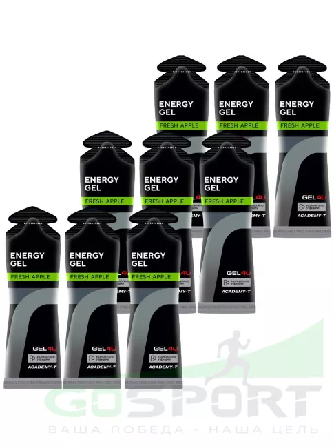 Гель питьевой GEL4U Energy GEL 9 x 60 г, Яблоко Гель питьевой GEL4U Energy GEL 9 x 60 г, Яблоко
