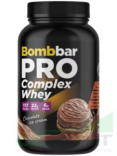 Комплексный протеин BombBar Pro Complex Whey 900 г, Шоколадное мороженое