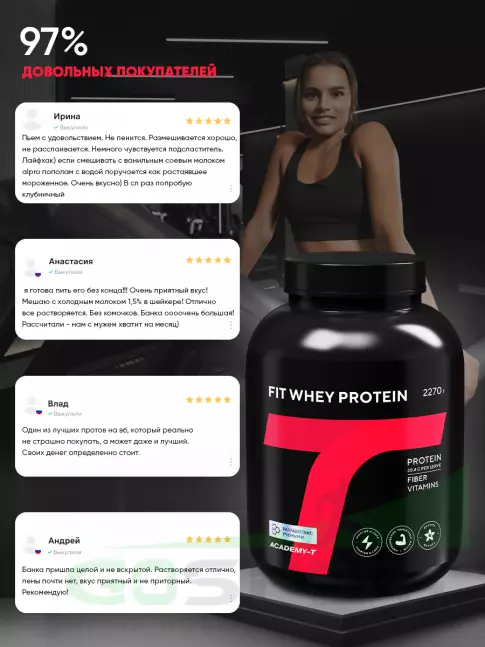 Изолят протеина Академия-Т FIT WHEY PROTEIN 2270 г, Шоколад