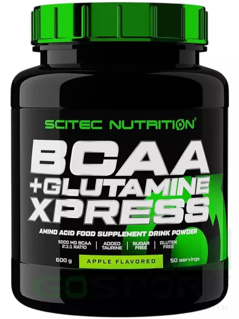 BCAA + Glutamin Scitec Nutrition BCAA + Glutamine Xpress 600 г, Яблоко BCAA + Glutamin Scitec Nutrition BCAA + Glutamine Xpress 600 г, Яблоко