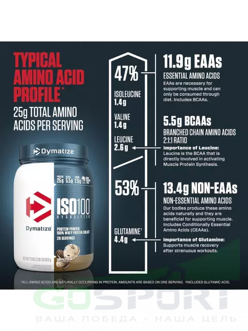  DYMATIZE ISO100 Hydrolyzed 650 г, Печенье с кремом
