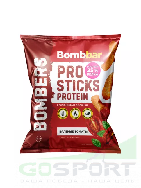 Чипсы BombBar Кукурузные палочки 60 г, Вяленые томаты