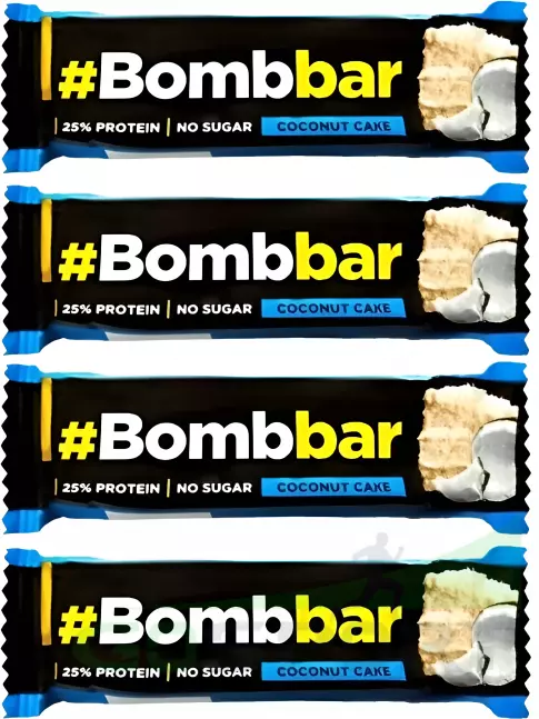 Протеиновый батончик BombBar Батончики в шоколаде без сахара 4 x 40 г, Кокосовый торт Протеиновый батончик BombBar Батончики в шоколаде без сахара 4 x 40 г, Кокосовый торт