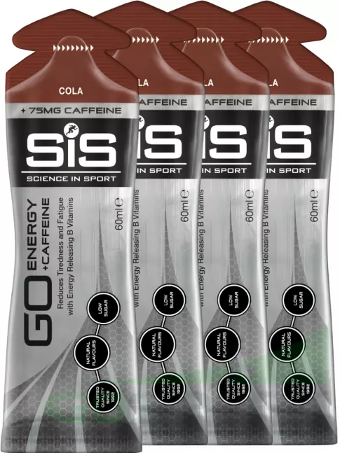 Гель питьевой SCIENCE IN SPORT (SiS) GO Energy 75 mg Caffeine 4 x 60 мл, Кола