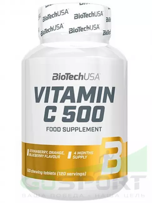 BioTechUSA Vitamin C 500 мг 120 жевательных таблеток BioTechUSA Vitamin C 500 мг 120 жевательных таблеток