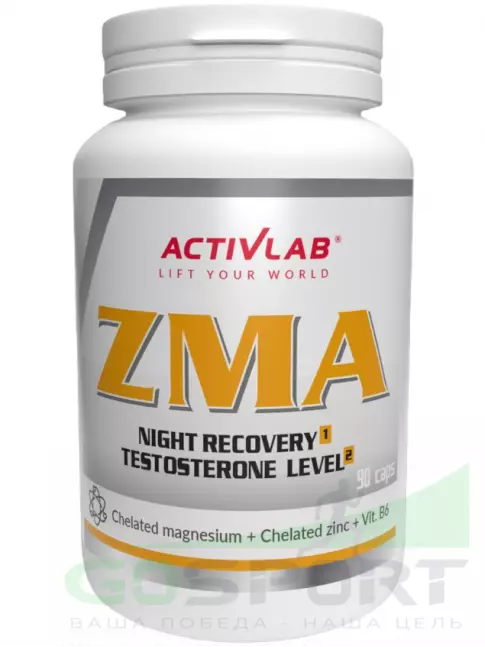 Магний+цинк+B6 ActivLab ZMA 90 капсул, 