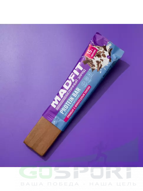 Протеиновый батончик Madfit Батончик неглазированный Protein bar 50 г, Пломбир с шоколадным хаосом