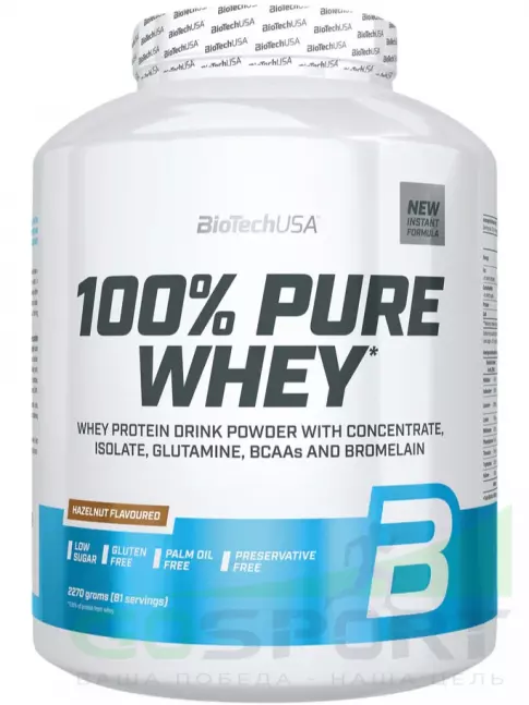Сывороточный протеин BioTechUSA 100% Pure Whey 2270 г, Фундук