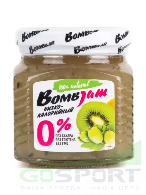 Диетический продукт BombBar BombJam 0% 250 г, киви-крыжовник Диетический продукт BombBar BombJam 0% 250 г, киви-крыжовник