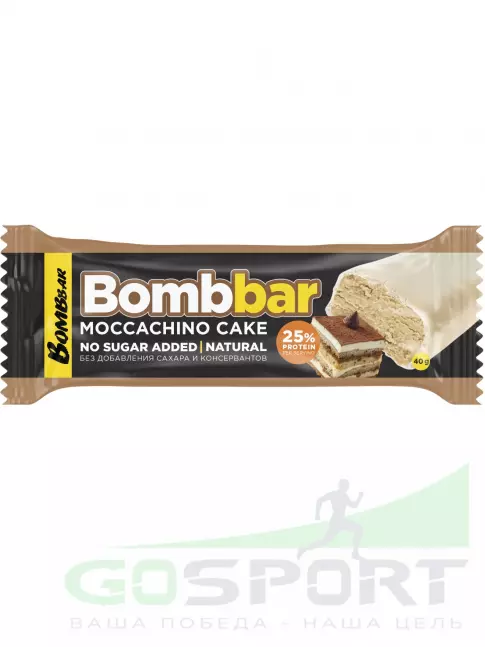 Протеиновый батончик BombBar Батончик в шоколаде без сахара 30 x 40 г, Торт - Моккачино