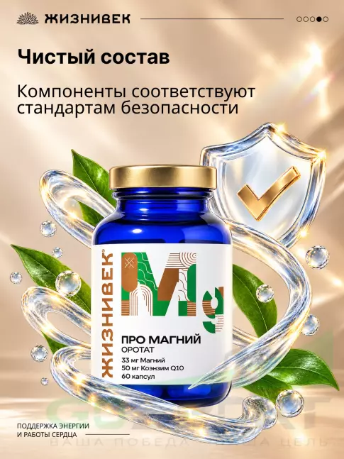 Магний Жизнивек Про магний оротат 60 веган капсул