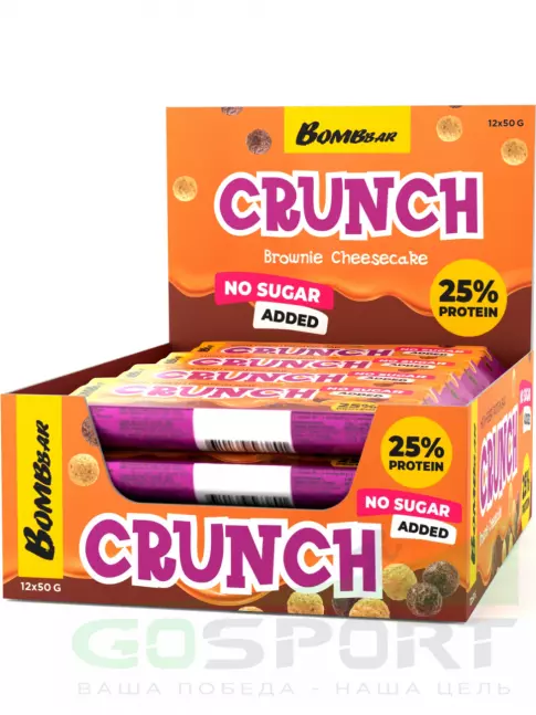 Протеиновый батончик BombBar Протеиновые батончики Crunch 12 штук, Чизкейк шоколадный брауни Протеиновый батончик BombBar Протеиновые батончики Crunch 12 штук, Чизкейк шоколадный брауни