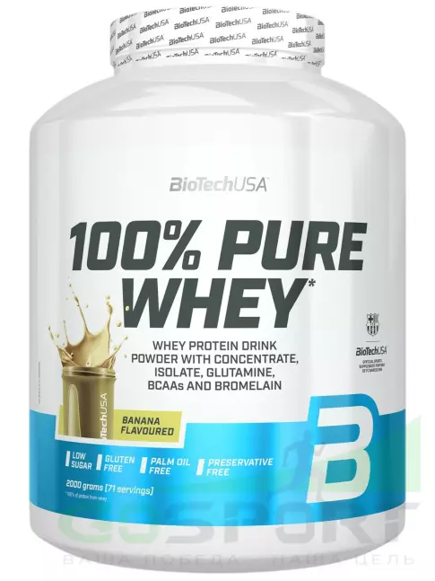Сывороточный протеин BioTechUSA 100% Pure Whey 2000 г, Банан Сывороточный протеин BioTechUSA 100% Pure Whey 2000 г, Банан