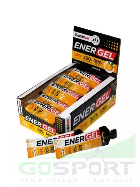 Гель питьевой BombBar EnerGel 20 х 60 г, Апельсин